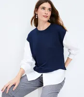 Mixed Media Sweatshirt Top