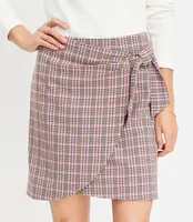Petite Plaid Wrap Skirt