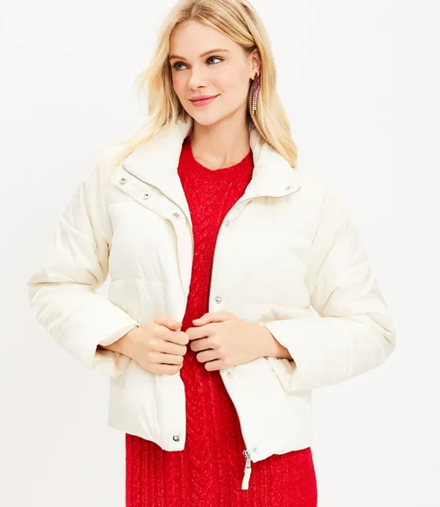 Petite Sateen Puffer Jacket