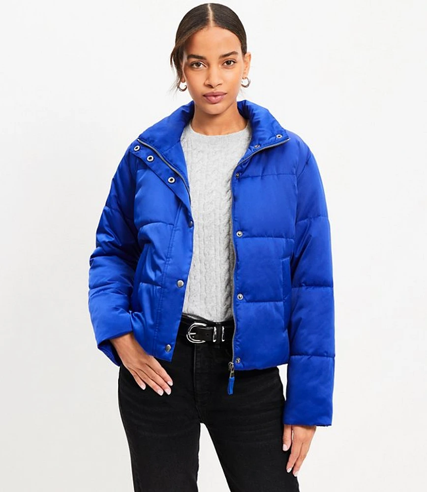 Petite Sateen Puffer Jacket