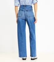 Petite Mariner High Rise Wide Leg Jeans Vivid Light Indigo Wash