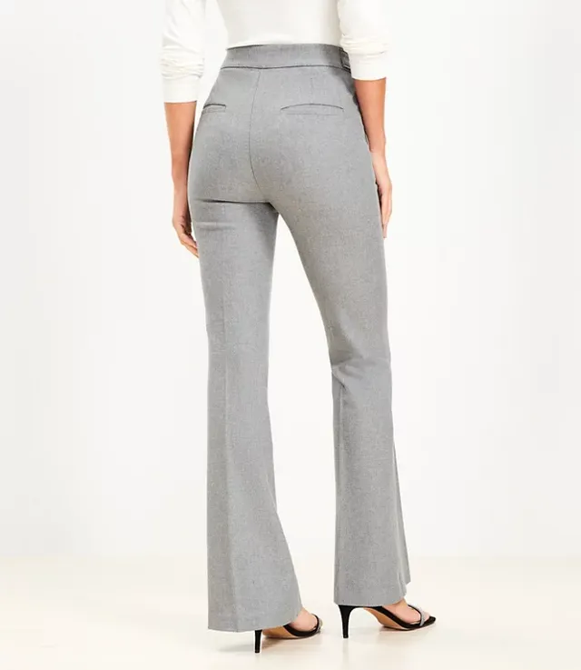 Curvy Tab Waist Flare Pants in Melange Bi-Stretch