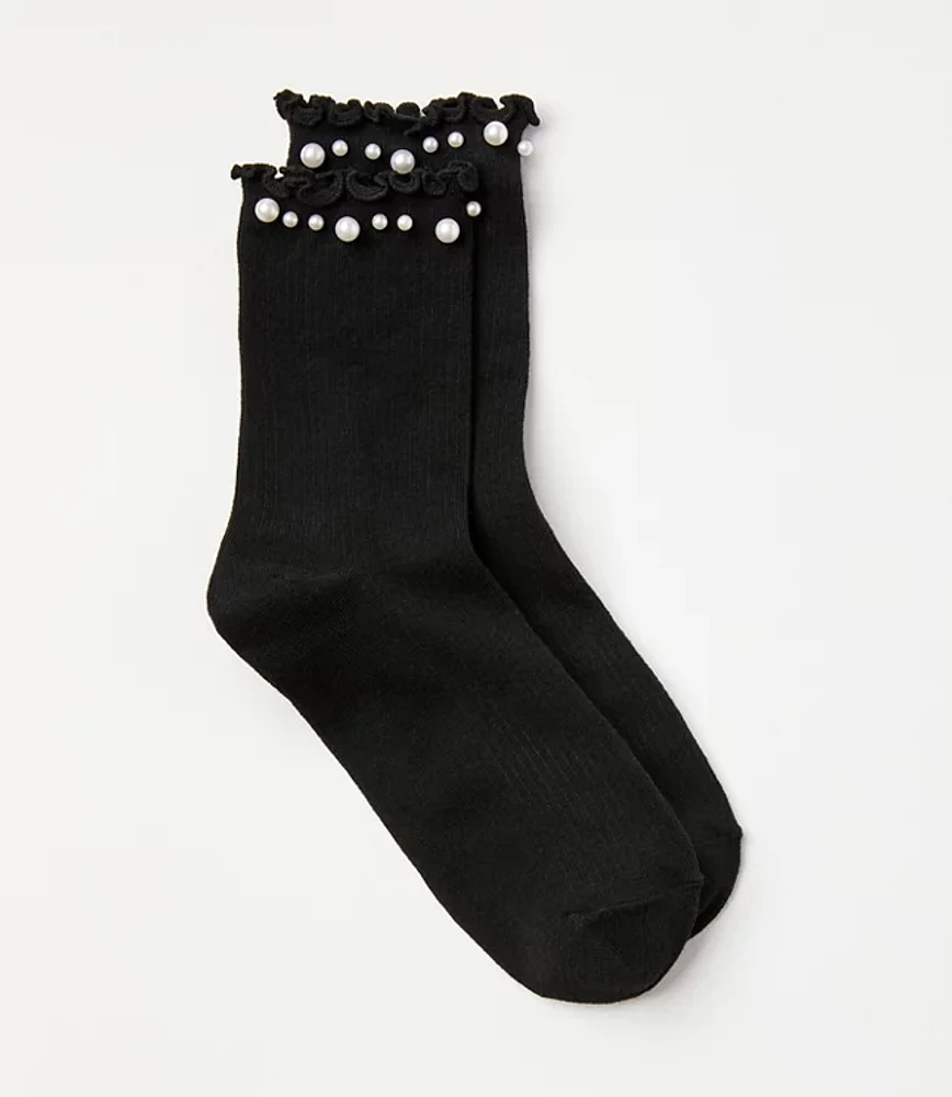 Pearlized Crew Socks