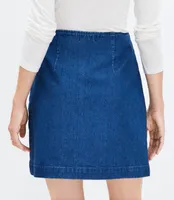 Petite Denim Wrap Skirt Clean Dark Wash