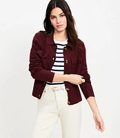 Collared Pocket Sweater Jacket