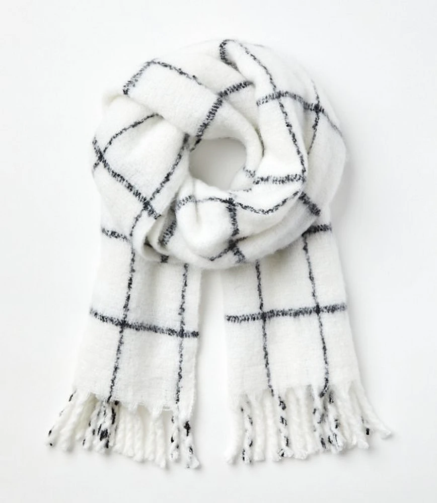 Plaid Boucle Scarf