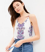 Paisley Covered Button Strappy Cami