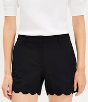 Riviera Shorts Scalloped Linen Cotton