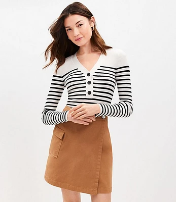 Petite Twill Cargo Wrap Skirt