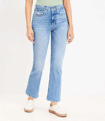 Curvy Flap Coin Pocket High Rise Kick Crop Jeans Luxe Medium Wash