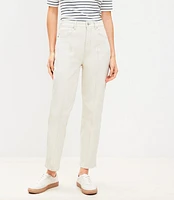 Tall Pintucked High Rise Straight Jeans in Popcorn