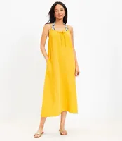 LOFT Beach Triple Cloth Tie Neck Cami Maxi Dress