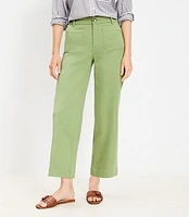 Palmer Wide Leg Crop Pants Twill