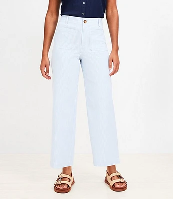 Palmer Wide Leg Crop Pants in Stripe