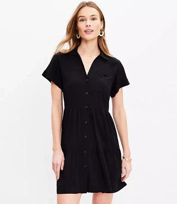 Petite Tiered Pocket Shirtdress