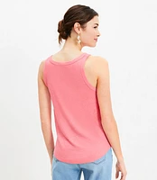 Linen Blend Henley Tank Top