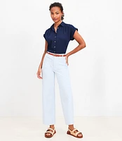 Petite Palmer Wide Leg Crop Pants Stripe