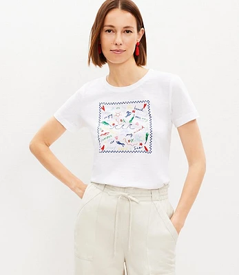 Petite Summer Script Everyday Crew Tee