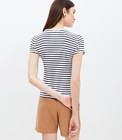 Stripe Ribbed Crew Tee