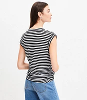 Stripe Knotted Muscle Tank Top