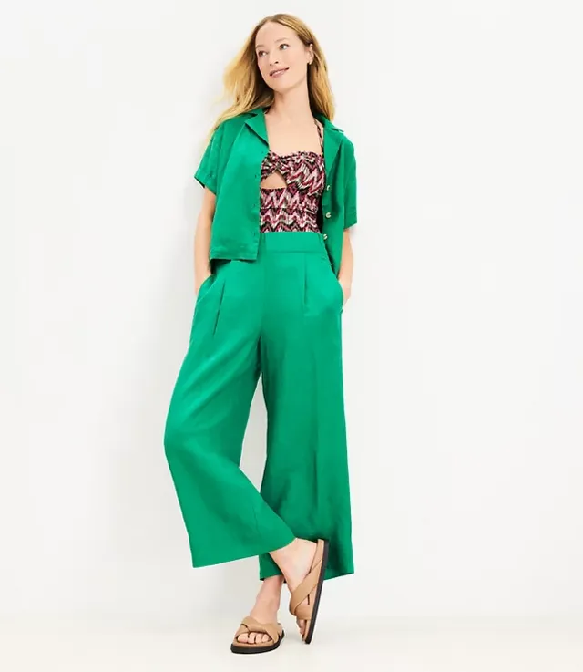 Soft Surroundings Aliso Point Linen Stripe Wide-Leg Pants