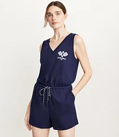 Lou & Grey Pickleball Cozy Cotton V-Neck Romper