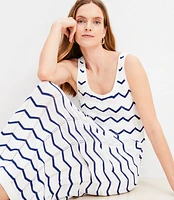 Chevron Open Stitch Sweater Tank Dress