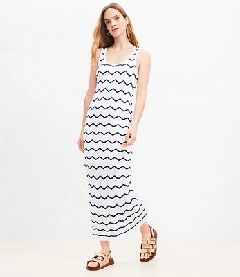 Chevron Open Stitch Sweater Tank Dress