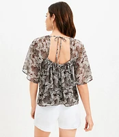 Coral Reef Open Tie Back Blouse