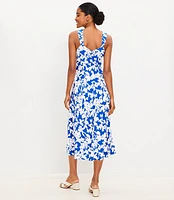 Petite Forget Me Not Seamed V-Neck Midi Dress