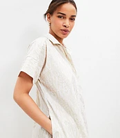 Ikat Poplin Short Sleeve Pocket Shirtdress