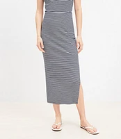 Stripe Ribbed Column Skirt