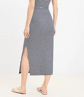 Stripe Ribbed Column Skirt