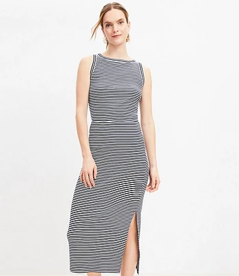 Stripe Ribbed Column Skirt