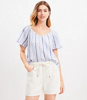 Striped Sweetheart Neck Top