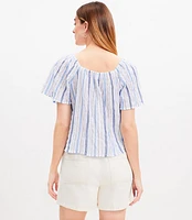 Striped Sweetheart Neck Top