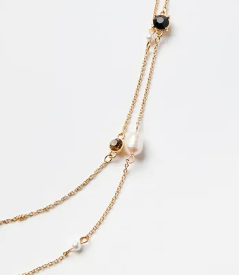 Pearlized Sparkle Station Necklace