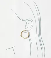 Pearlized Crystal Delicate Hoop Earrings