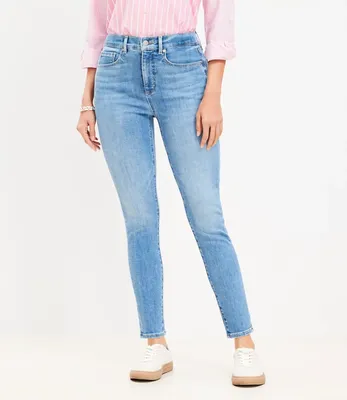 Curvy High Rise Skinny Jeans Classic Mid Wash