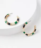 Enamel Hoop Earrings