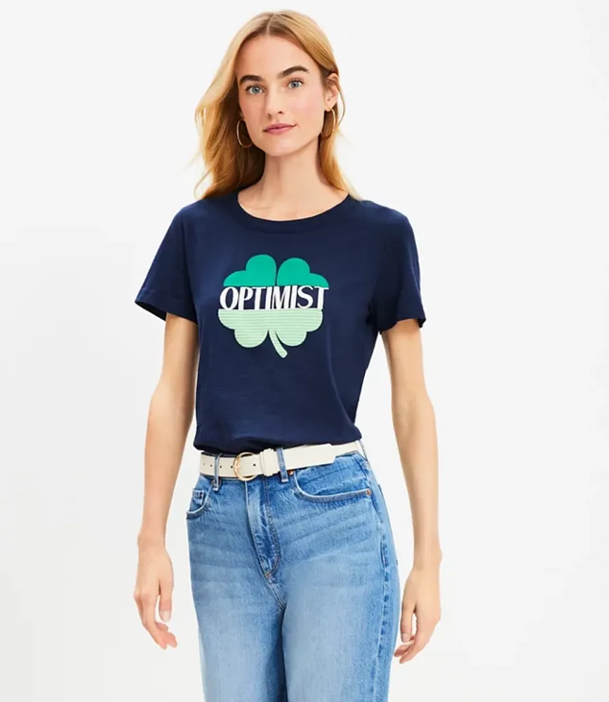 Petite Optimist Clover Everyday Crew Tee