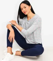 Lou & Grey Marled Ribbed Shirttail Top