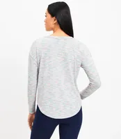 Lou & Grey Marled Ribbed Shirttail Top