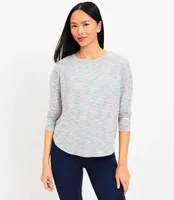 Lou & Grey Marled Ribbed Shirttail Top