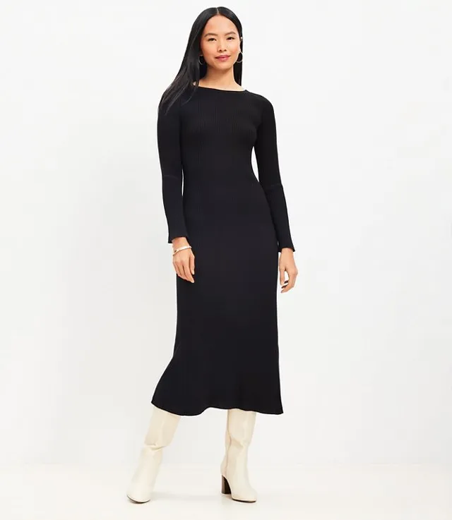 Loft Boatneck Flare Midi Sweater Dress at Hamilton Place in Chattanooga, TN