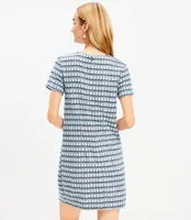 Petite Tweed Button Trim Shift Dress