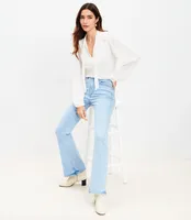 Petite High Rise Slim Flare Jeans Light Wash