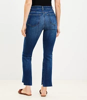 Petite Curvy Step Hem High Rise Kick Crop Jeans Classic Mid Wash