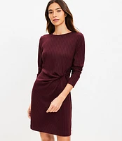 Ribbed Twist Mini Dress