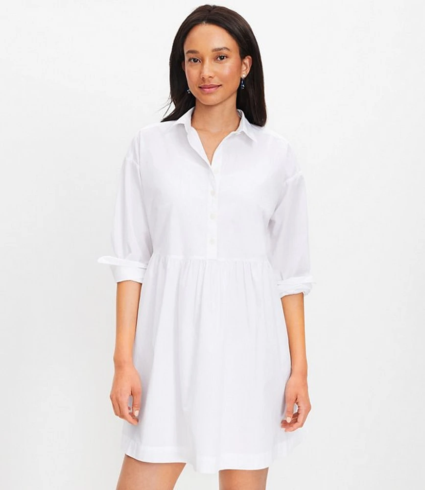 Petite Poplin Swing Shirtdress